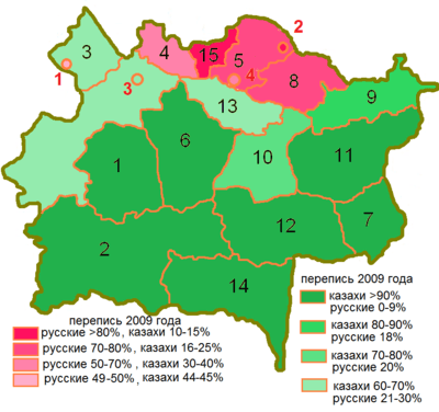 kazakh language map