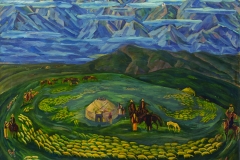 Mels Akynbekov(1942-1993). Shepherds. 1984 year. Oil on canvas, 110х139 cm